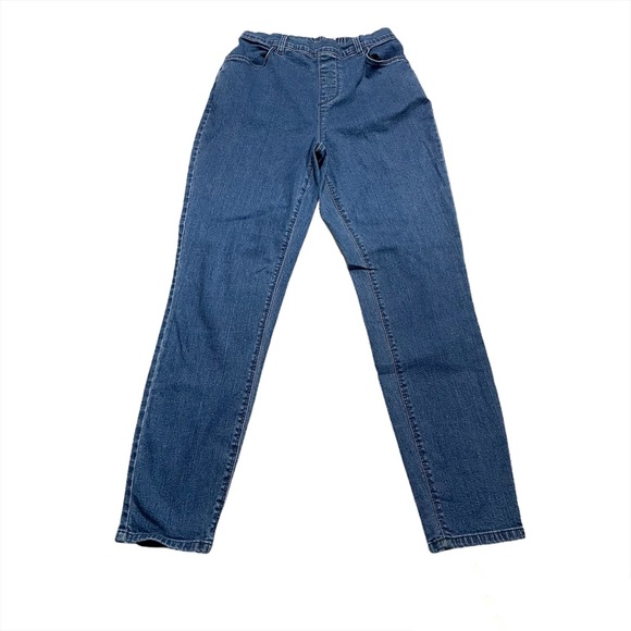 D & Co. Denim & Company Vintage Style Y2K Grandma Mom Jeans Elastic Waistband Md - Picture 1 of 8
